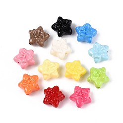 (52) Непрозрачная лаванда Краска для запекания непрозрачные акриловые бусины, звезда и бантом, разноцветные, 15.5~16x16x10 мм, отверстие : 2 мм