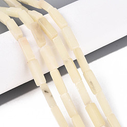 Белый Опал Натуральный белый опал африканские бусы пряди, кубоид, 13~13.5x4~5x4~5 мм, отверстие : 1~1.2 мм, около 30 шт / нитка, 15.16~15.35''' (38.5~39 см)