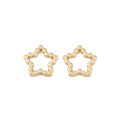 Настоящее золото 24K 304 нержавеющей стали связывающий кольца, звезда, реальный 24 k позолоченный, 11.5x12x1.5 мм, внутренний диаметр: 8x8.5 мм