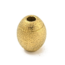 Golden 304 Stainless Steel Textured Beads, Oval, Golden, 12x10mm, Hole: 2.8mm