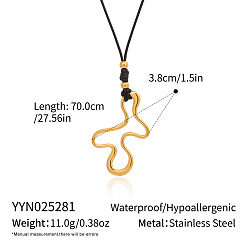 Самородки Регулируемые 304 подвески из нержавеющей стали с черными веревками для женщин, золотые, самородки, 27.56 дюйм (70 см)