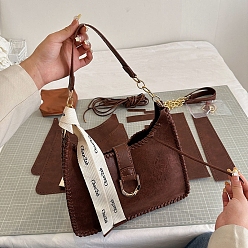 Седло Коричневый Наборы сумок на плечо своими руками, наборы для изготовления сумок крючком, включая материалы сумки из искусственной кожи, седло коричневый, 28x31x7 см