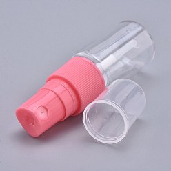 Hot Pink Empty Portable PET Plastic  Spray Bottles, Fine Mist Atomizer, with Dust Cap, Refillable Bottle, Hot Pink, 7.55x2.3cm, Capacity: 10ml(0.34 fl. oz)