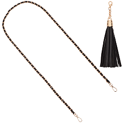Light Gold Correas ajustables para bolso de piel sintética negra, correas de bolsa de cincha, con broches de aleación, accesorios para hacer bolsos, la luz de oro, 1326 mm