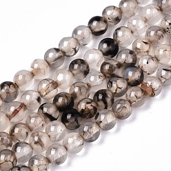 Агат с Узором Драгона Природных вены драконов агат бисер нитей, круглые, 4 мм, отверстие : 0.5 мм, около 91~95 шт / нитка, 14.57 дюйм ~ 15.35 дюйм (37~39 см)