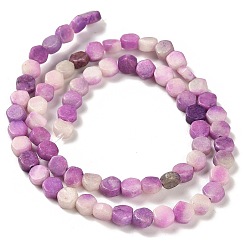Orchid Natural Dolomite Beads Strands, Dyed, Hexagon, Orchid, 7x6x3mm, Hole: 1.2mm, about 66pcs/strand, 16.34 inch(41.5cm)