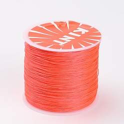 Dark Orange Round Waxed Polyester Cords, Twisted Cord, Dark Orange, 0.5mm, about 115.92 yards(106m)/roll
