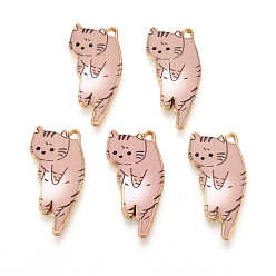 Верблюжий Подвески из эмали и сплава, с печататься, без кадмия, без никеля и без свинца, кошачье очарование, золотые, верблюжие, 25x13x2 мм, отверстие : 1.2~1.4 мм