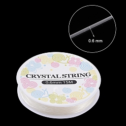 Clear Elastic Crystal Thread, Stretchy String Bead Cord, for Beaded Jewelry Making, Clear, 0.6mm, about 16.4 yards(15m)/roll