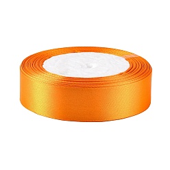Orange Single Face Satin Ribbon, Polyester Ribbon, Orange, 1 inch(25mm) wide, 25yards/roll(22.86m/roll), 5rolls/group, 125yards/group(114.3m/group)