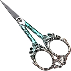 Золотой 3 хром 13 ножницы из стали, ножницы для рукоделия с рисунком бабочки, с ручкой из сплава, для рукоделия, шитье, золотой и зеленый, 120x50 мм