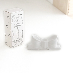 Белый Подсвечник из гипса, бантом, белые, 150x35x50 мм