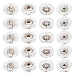 Прозрачный 25шт. пластиковая кнопка-защелка, кнопки для одежды, плоско-круглые, прозрачные, 18x5 мм