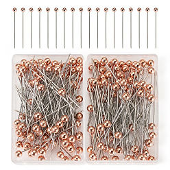 Розовыйы Золотой & Нервежающая Сталь 2 Комплекты штифтов для позиционирования шаровых опор из нержавеющей стали, для головки одежды ручной работы, розовое золото & нержавеющей стали цвет, 37x4 мм, штифты : 1 мм