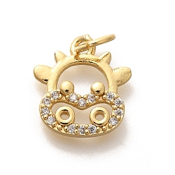 (461) Высокий Металлик Виноград Стойка металлическая латунная микропрофилированная кубическая циркония подвески, долговечный, без свинца и без кадмия, знаки зодиака амулеты, с целью перехода в кольце, крупный рогатый скот, 12x11x2 мм