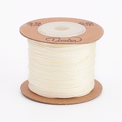 Light Goldenrod Yellow Nylon Cords, String Threads Cords, Light Goldenrod Yellow, 1mm, about 54.68~59.05 yards(50~54mm)/roll