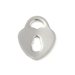Нержавеющая Сталь Цвет Не тускнеющие 201 подвески из нержавеющей стали, подвеска в виде замка в виде сердца, цвет нержавеющей стали, 12x10x1 мм, отверстие : 2x3 мм