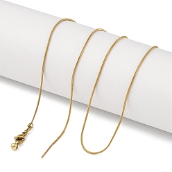 Настоящее золото 18K Ion plaing(ip) 304 ожерелья из нержавеющей стали с круглыми змеями, регулируемые слайдерные ожерелья для женщин, реальный 18 k позолоченный, 20.00 дюйм (50.8 см)