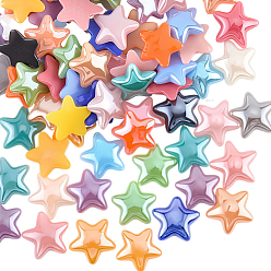 (52) Непрозрачная лаванда 500 шт. перламутровых матовых стеклянных кабошонов, звезда, разноцветные, 7.5x8x2 мм