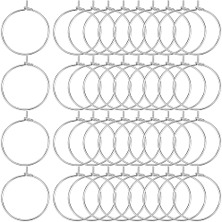 Платина 200 шт. латунные кольца для бокалов для вина, Обручальные серьги, без никеля , платина, 20x0.8 мм, 20 датчик
