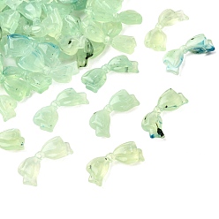 Бледно-Зеленый Прозрачные акриловые бусины, бантом, два тона, бледно-зеленый, 14x29.5x6 мм, отверстие : 1.6 мм, Около 446 шт / 500 г