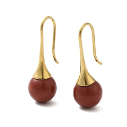 Золотой 304 круглые серьги-подвески из нержавеющей стали с жемчугом для женщин, золотые, 29.5x10 мм