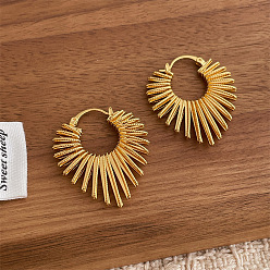 Золотой Серьги-кольца из сплава в форме сердца, золотые, 34x31 мм