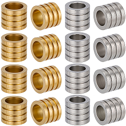 Echt vergoldet & edelstahlfarbe 20Stk. 2 Stile 304 Edelstahlperlen, Kolumne, echt vergoldet & edelstahlfarbe, 9~10x8~10 mm, Bohrung: 6.5~7 mm, 10 Stück / Stil