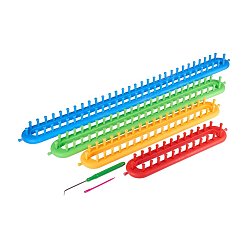 Mixed Color Spool Knitting Loom Sets for Yarn Cord Knitter, Mixed Color, 690x190x40mm, 6pcs/set