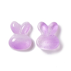 Medium Orchid Electroplated Glass Cabochons, Rabbit, Medium Orchid, 10x8x3mm