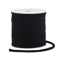 Черный 25м 90% хлопок с 10% полиэстер, плетеный шнур из хлопка, с пластиковой катушке, чёрные, 5 мм, около 27.34 ярдов (25 м)