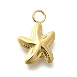 Настоящее золото 14K Ионное покрытие (ip) 304 подвески из нержавеющей стали, очарование морской звезды, реальный 14 k позолоченный, 15.5x11x3.5 мм, отверстие : 2.5 мм
