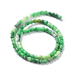 Green Natural Quartz Beads Strands, Dyed, Bone, Green, 10x5mm, Hole: 0.6mm, about 41pcs/strand, 15.75~16.14 inch(40~41cm)