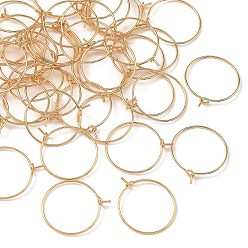Real 18K Gold Plated SHEGRACE Brass Wine Glass Charms Rings, Hoop Earring Findings, Cadmium Free & Lead Free & Nickel Free, Long-Lasting Plated, Real 18K Gold Plated, 23.5x20x0.7mm