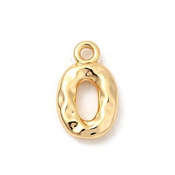 Letter O Латунь прелести, без никеля , реальный 18 k позолоченный, Письмо O, 12x8x2.5 мм, отверстие : 1.4 мм