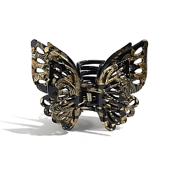 Темно-Синий Акриловые заколки для волос на когтях, трехслойная полая бабочка, темно-синий, 75x95 мм