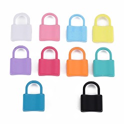 (52) Непрозрачная лаванда Акриловые подвески краскораспылительные, без кадмия и без свинца, запирать, разноцветные, 23x15.5x4 мм, отверстие : 8.5x9 мм