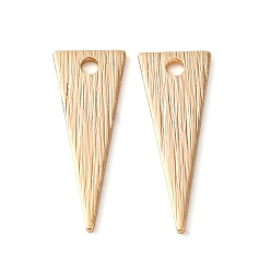 Настоящее золото 18K Латунные подвески, без кадмия, без никеля и без свинца, треугольные, реальный 18 k позолоченный, 17x6.5x0.8 мм, отверстие : 1.4 мм