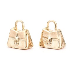 Настоящее золото 18K Латунные подвески, прелести мешков, реальный 18 k позолоченный, 16x15x7.5 мм, отверстие : 5.5 мм