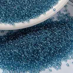 (RR1880) Transparent Blue Gray Gold Luster MIYUKI Round Rocailles Beads, Japanese Seed Beads, (RR1880) Transparent Blue Gray Gold Luster, 15/0, 1.5mm, Hole: 0.7mm, about 5555pcs/bottle, 10g/bottle