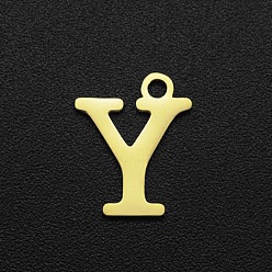 Letter Y 201 прелести нержавеющей стали, лазерная резка, буквы, золотые, letter.y, 12x10x1 мм, отверстие : 1.5 мм