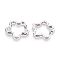 Нержавеющая Сталь Цвет Устойчивые к потускнению 304 разъемные кольца для ключей из нержавеющей стали, брелок для ключей, цветок, цвет нержавеющей стали, 34x3 мм, внутренний: 28~28.5 mm