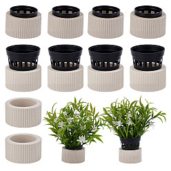 (52) Непрозрачная лаванда 10шт. керамическое стопорное кольцо для водорослей, искусственное посадочное кольцо для аквариума, с 2шт 2 стилями ПВХ корзина для растений, разноцветные, 46.5x26.5 мм