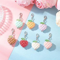 Платина Акриловые подвесные украшения, Сплав с застежками, сердце, платина, 41 мм