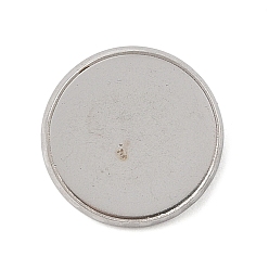 Нержавеющая Сталь Цвет Оправы для брошей-кабошонов, 304 нержавеющая сталь плоская круглая, ювелирные аксессуары своими руками, цвет нержавеющей стали, 15.5x6.5 мм