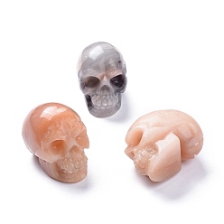 Красный Авантюрин Хэллоуин натуральный красный авантюрин украшения для дома, череп, 38~38.5x32~32.5x49~50 мм