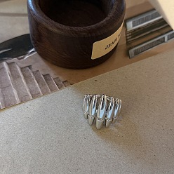 Horse Eye Открытые кольца-манжеты из латуни с прозрачными кубическими циркониями для женщин., платина, лошадиный глаз , внутренний диаметр: 15~20 мм