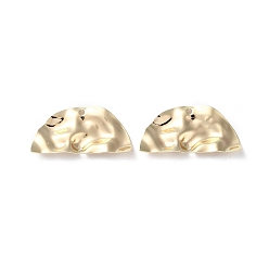 Real 18K Gold Plated Brass Pendants, Half Round, Real 18K Gold Plated, 15x29x3mm, Hole: 1.4mm