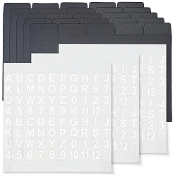 Черный 25 листы бумаги разделители для папок, Вкладка индексной страницы для планировщика, блокнота и переплетных листов, прямоугольные, с 3шт. самоклеящихся полипропиленовых наклеек, чёрные, 125x86x0.3 мм