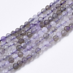 Аметист Природный аметист нитей бисера, круглые, граненые, 2 мм, отверстие : 0.5 мм, около 202 шт / нитка, 15.35 дюйм (39 см)
